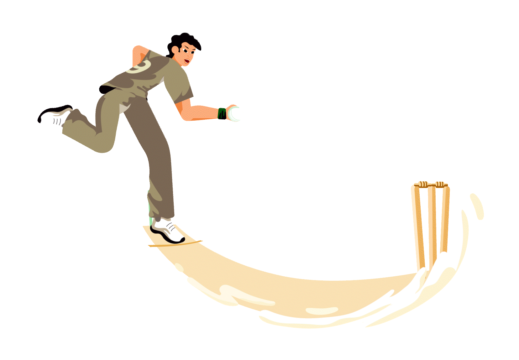 Green Dot Ball — Bowler bowling a dot ball
